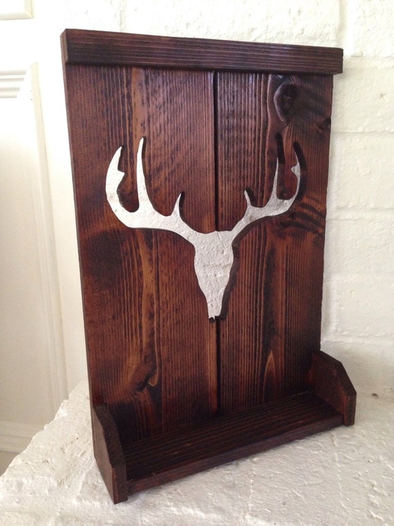 Deer antler wall decor with mini shelf by SwingME on Etsy