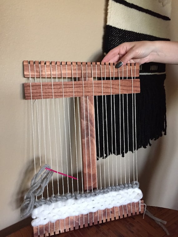 Small Size Wood Weaving Loom & Beginner Weaving Kit by WoodCreekCo