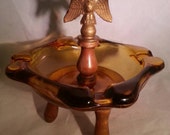 Eagle Americana Glass Amber Ashtray