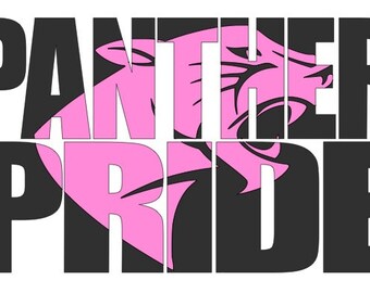 Panther Pride text knockout SVG cutting file with separate panther head for personal use