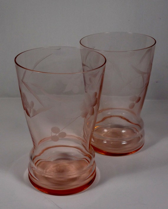 Vintage Pink Drinking Glasses 6