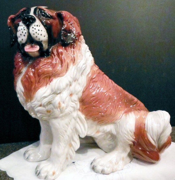 st bernard dog statue