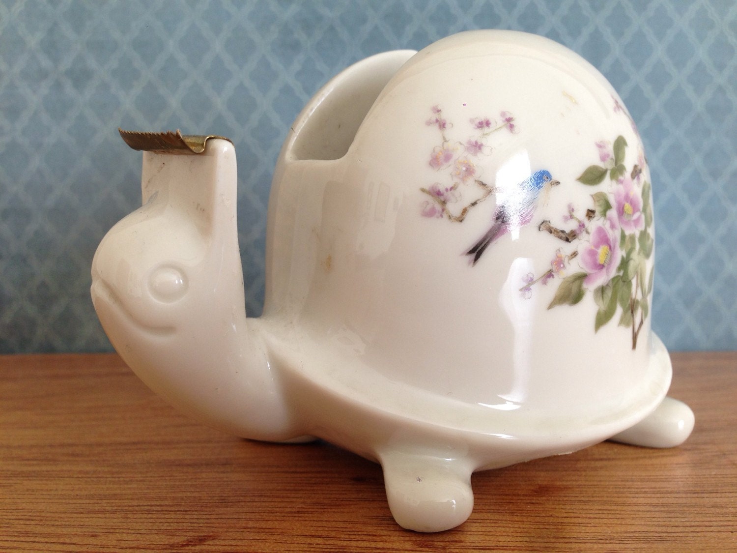 Ceramic snail tape dispenser by TheKnottyDoxy on Etsy