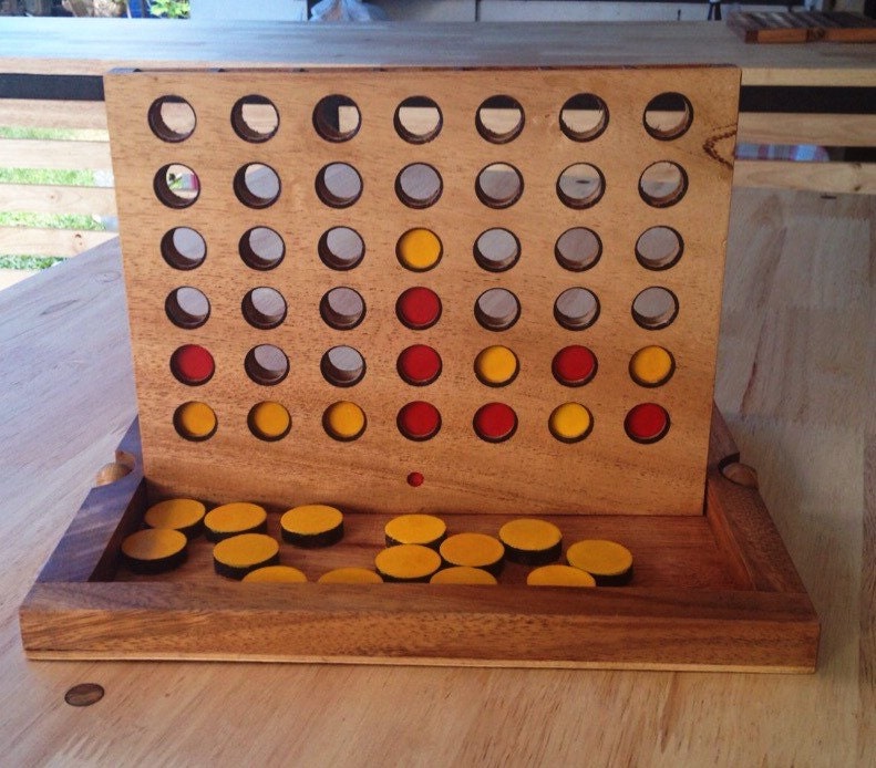CONNECT 4 Size L family game antique board game by GWoodengame