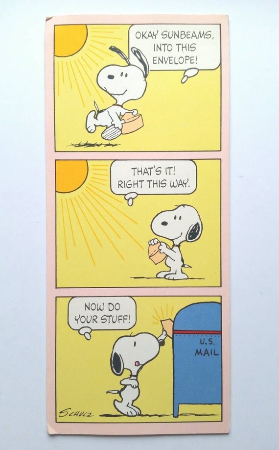 Bright & Cheery Vintage Snoopy Get Well Card by TheKatzPajamaz