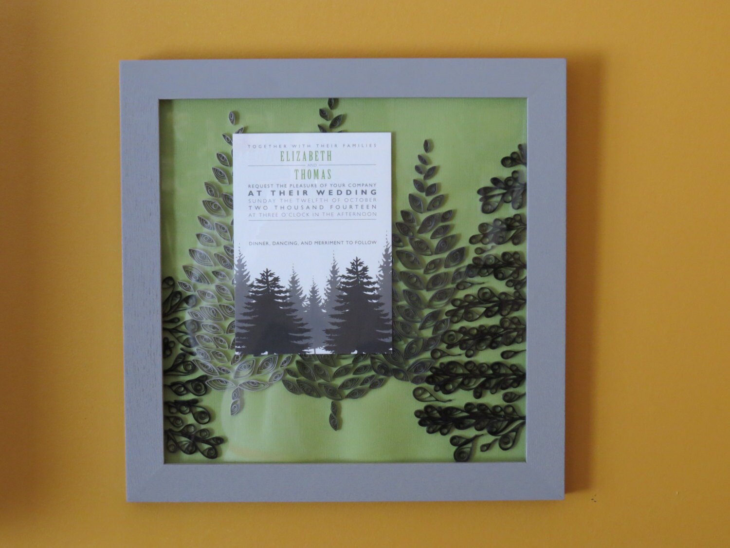 Quilled Wedding Invitation Keepsake / Custom Wedding Gift For