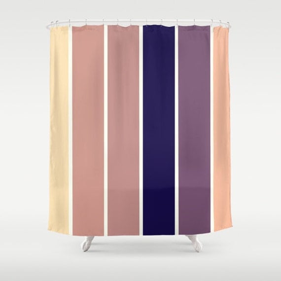 Items similar to Shower Curtain, Mauve Stripes Shower Curtain, Mauve ...