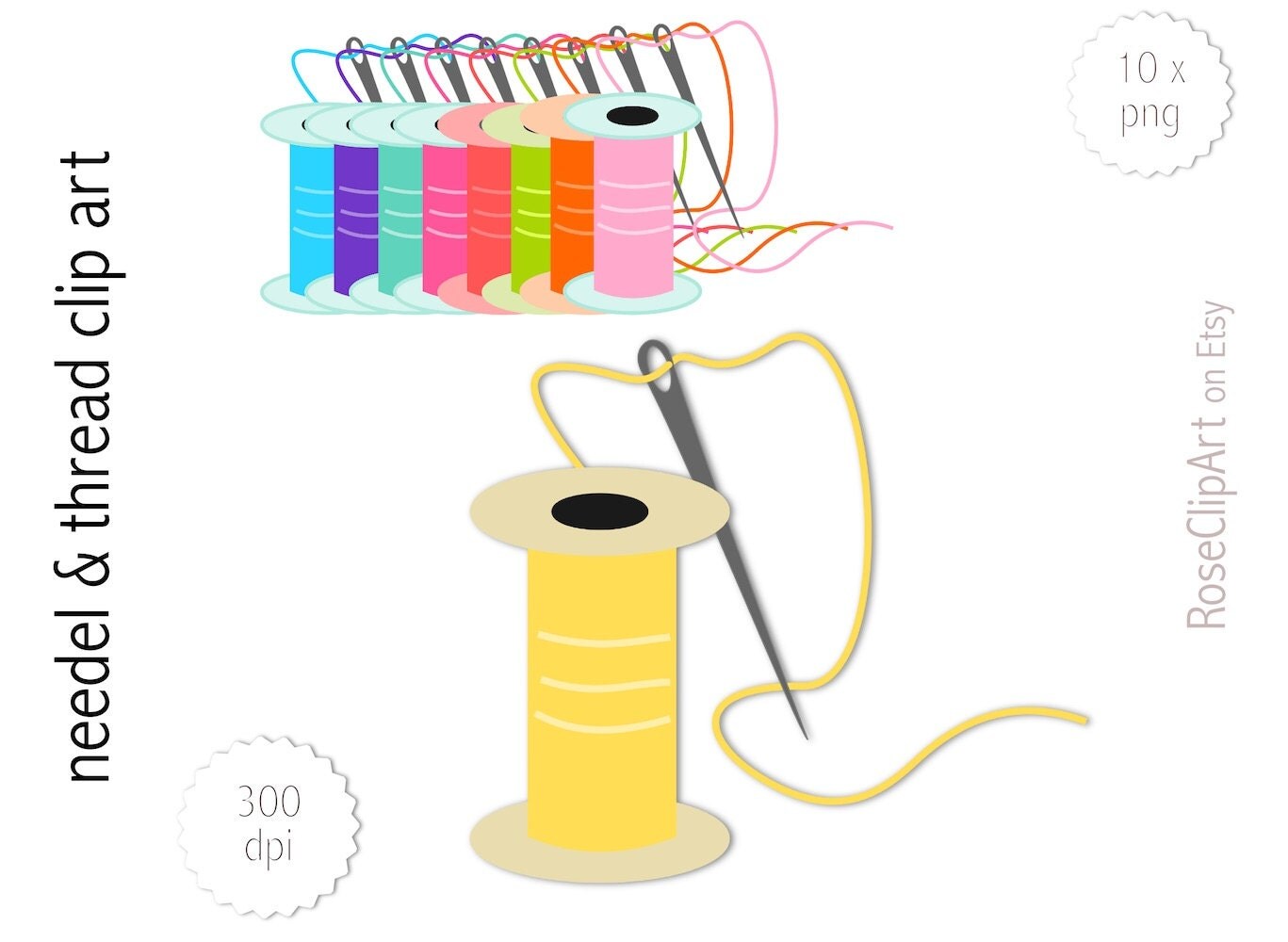 needle and thread clipart instant download needle and