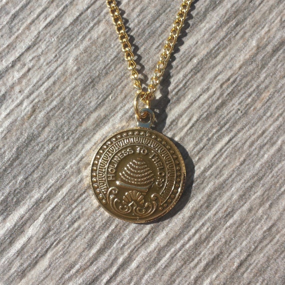 Holiness to the Lord Doorknob Necklace Gold by OldfieldDesigns