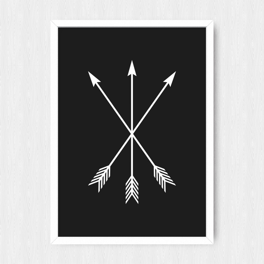 Black Arrow Print Arrow Art Arrow Decor Black and White