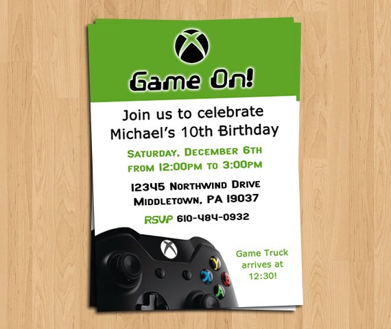 Xbox Party Invitations 2