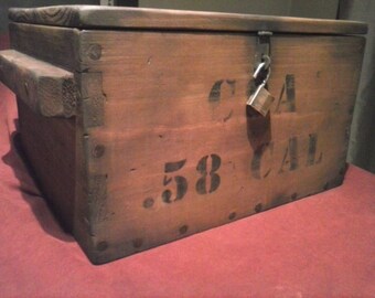 Handcut Dovetail Ammunition Box, Civil War Era Ammo Box, Lock Box with Removable Dividers