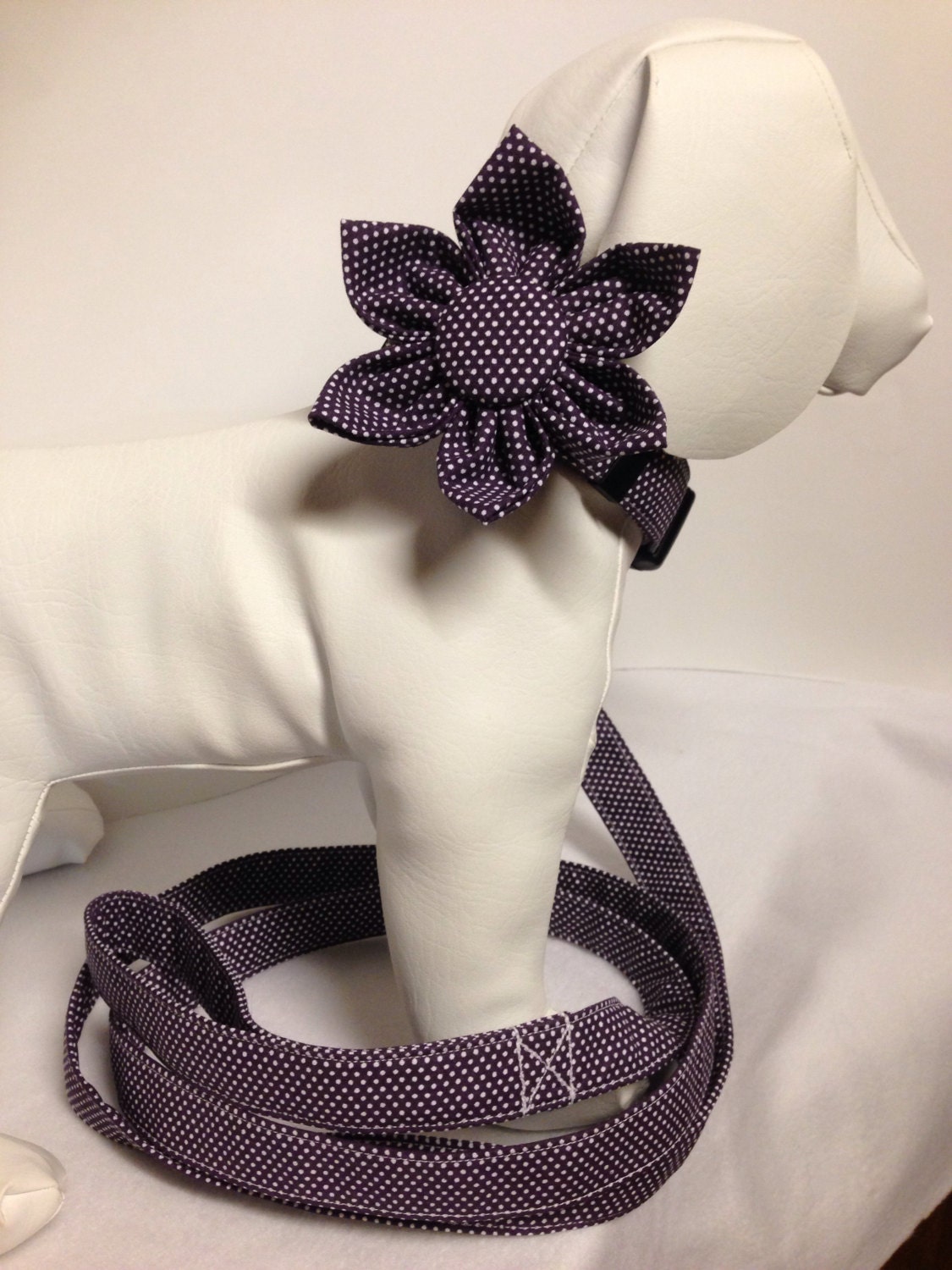 Dog Collar Set with Bow Tie or Flower Bow and by BeasUnique