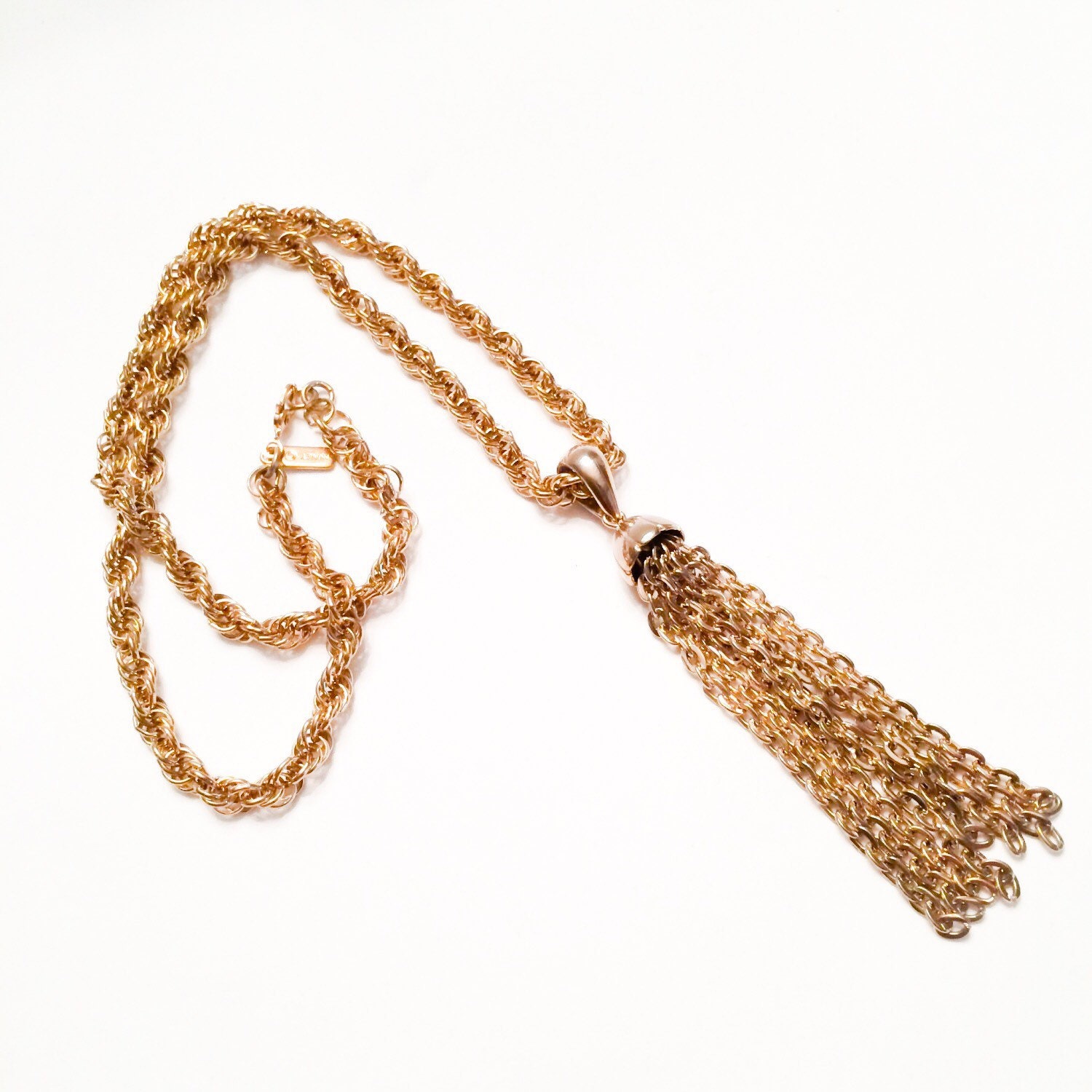 SALE Vintage GoldTone Tassel Chain Saitoir by BEXLEYDRIVEVINTAGE