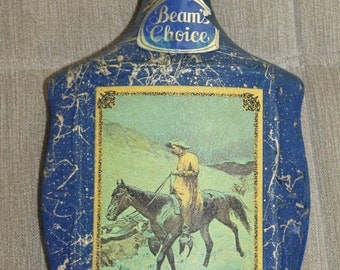 On the Trail Frederic Remington Beams Choice Charcoal Filtered Kentucky Straight Bourbon Whiskey 4/5 Quart Bottle Decanter James B. Beam