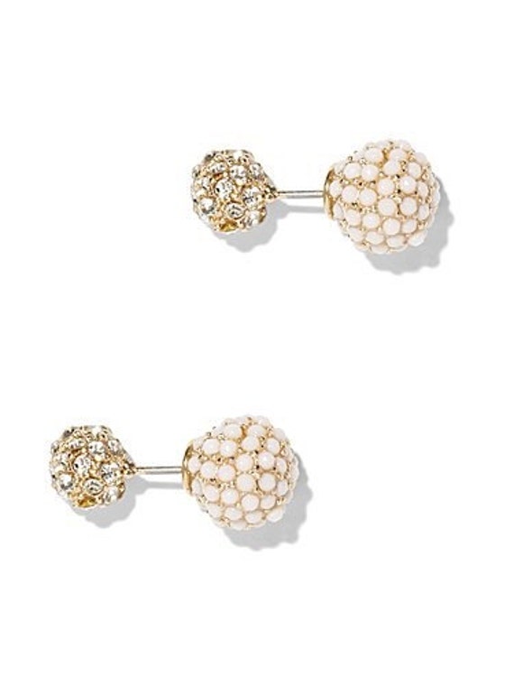 Front back earrings double stud earrings dior inspired by Cetro