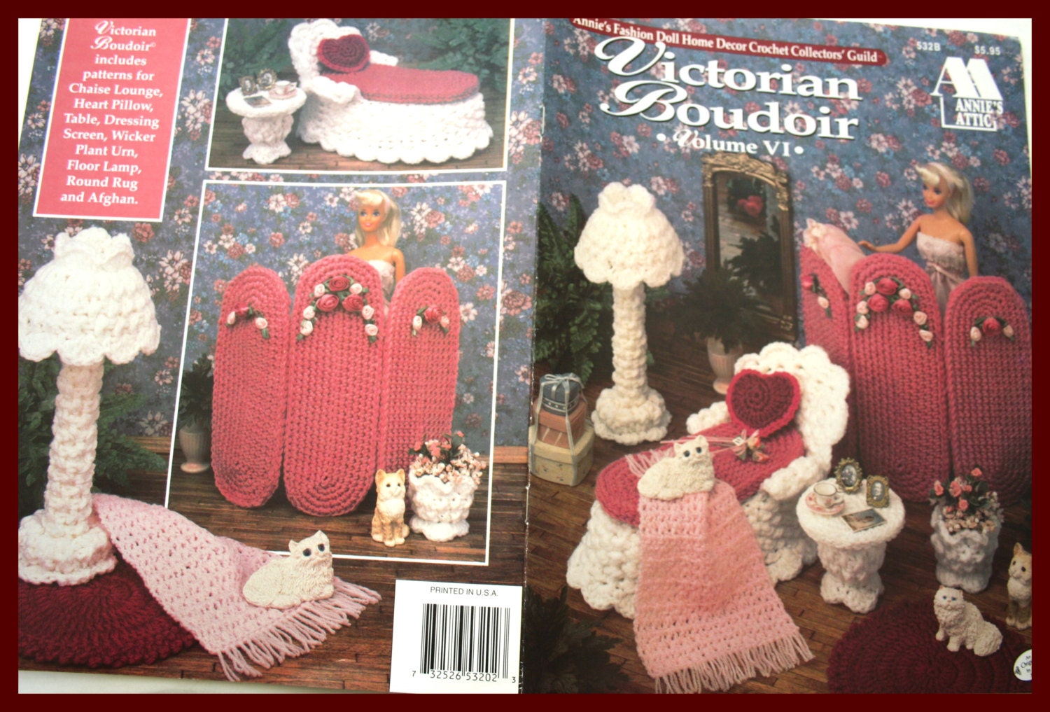 Barbie DOLL Furniture Crochet Patterns Victorian Boudoir Annies Attic Barbie doll furniture crochet patterns victorian boudoir annies attic