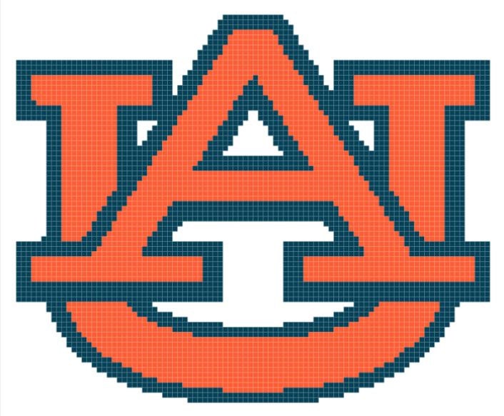 Cross Stitch Pattern AU Auburn University by TheDaintyCrossStitch