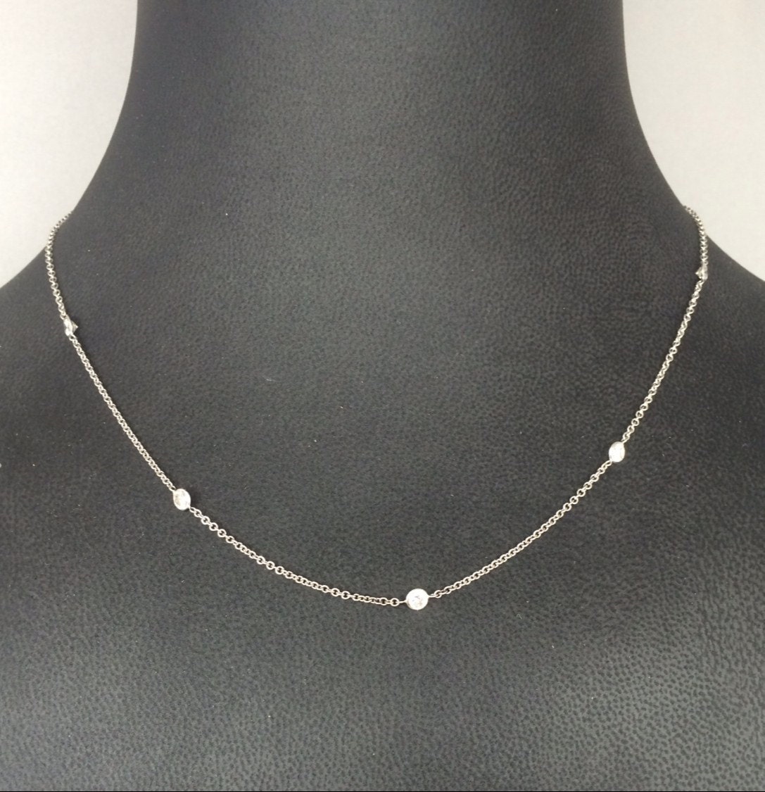 1.57ctw Stationary Diamond Necklace 17 inch long
