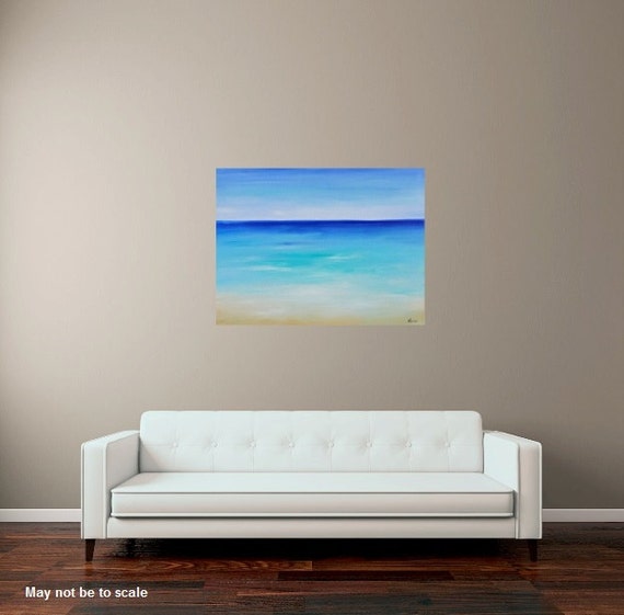 Beach painting Beach art Ocean art Abstract beach painting