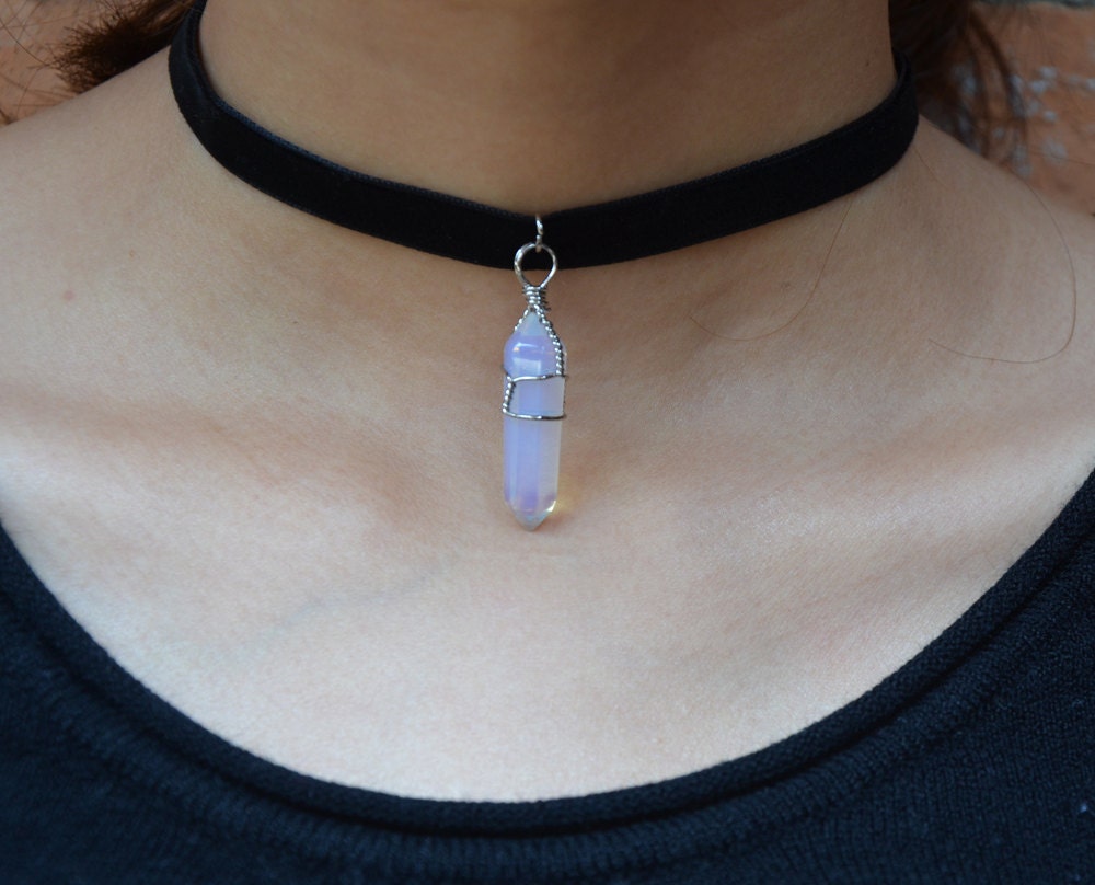 plain black velvet choker choker quartz necklace 90s plain black velvet choker choker quartz necklace 90s