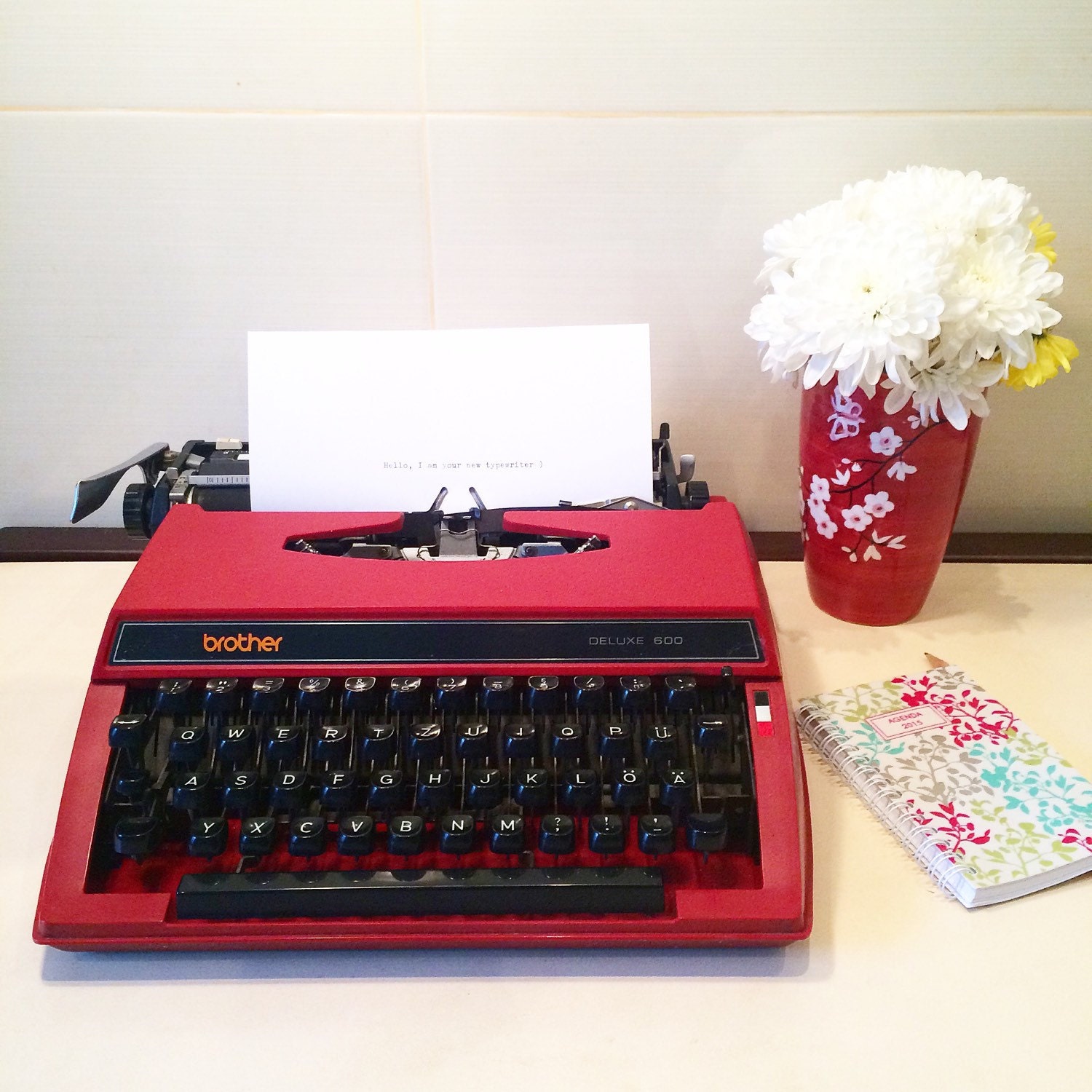 Brother Deluxe 600 Vintage Typewriter Red Typewriter Brother Good