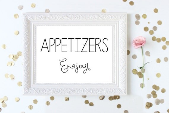 INSTANT DOWNLOAD Appetizers Sign Appetizers by ShineLikeSunbeams