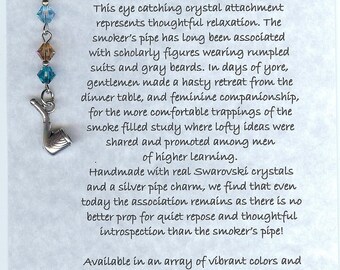 Choose Your Colors! Inspirational Crystal Pipe Charm, Pendant, Jewelry Accent - Unique Handmade Gift Idea!