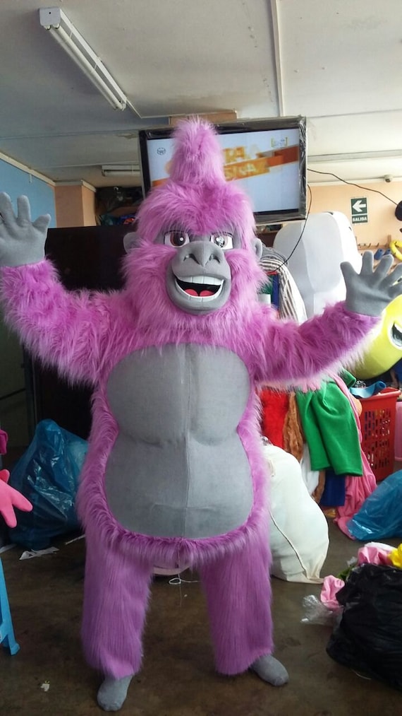 Pink Gorilla Mascot Costume Adult Costume by AdultMascotCostumes