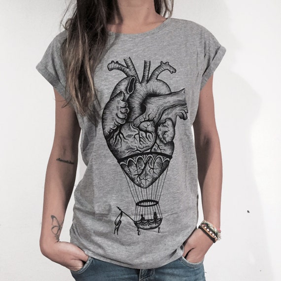 T Shirt Mongolfiera Cuore Anatomico Maglietta Di Hardtimestore