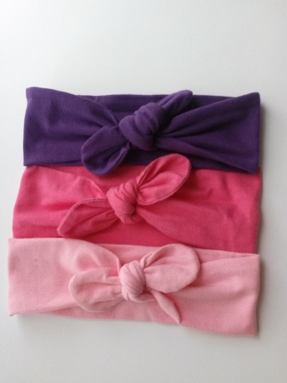 Set of 3 baby girl knot headband top knot by CutieTutieSproutlets
