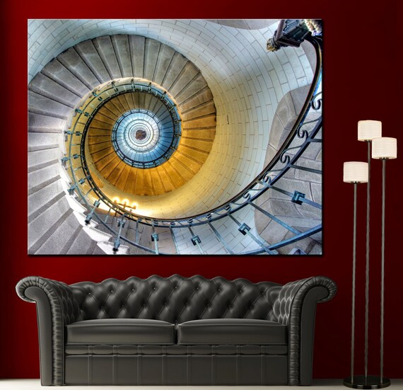 Spiral Staircase Wall Art Canvas Giclee Print Highest