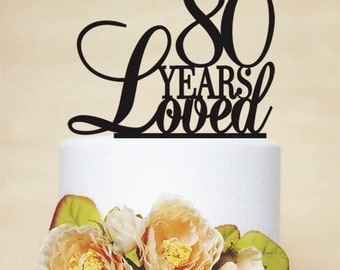 80th Anniversary Cake Topper,80th Birthday Cake Topper-A024