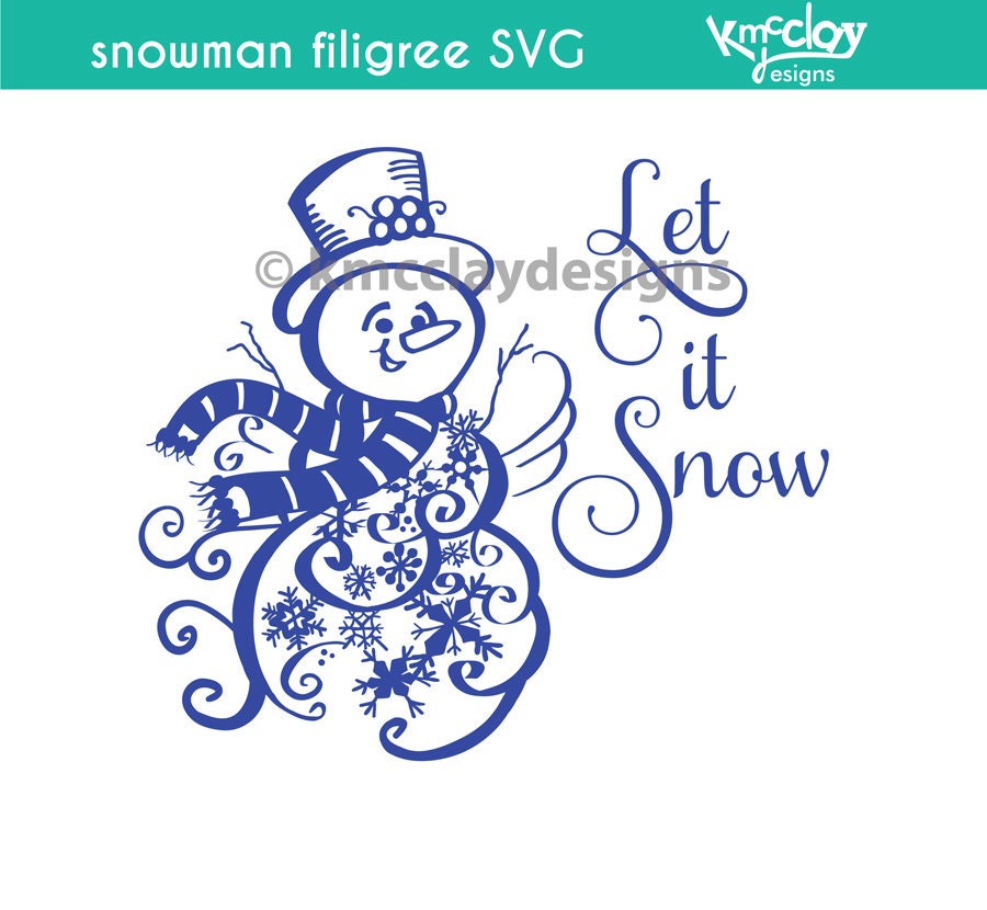 Download Snowman Filigree .SVG Cutting File Instant Download