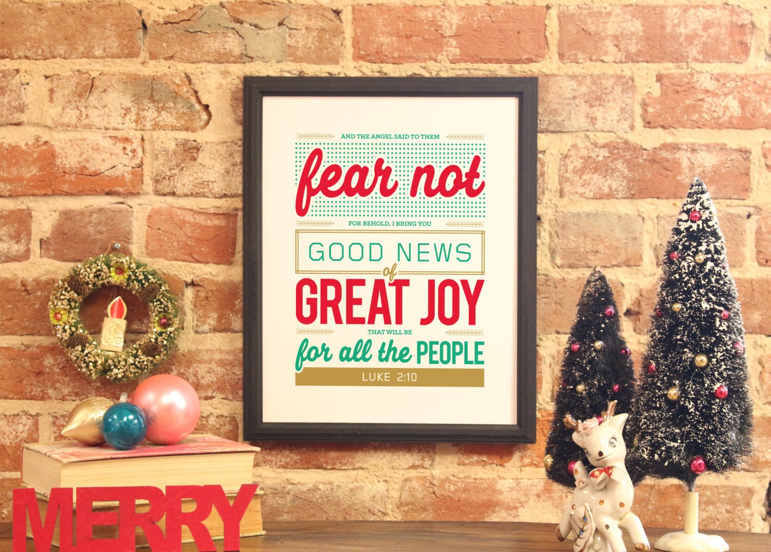 Christmas Bible Verse Art Print Scripture art by faithandpaper