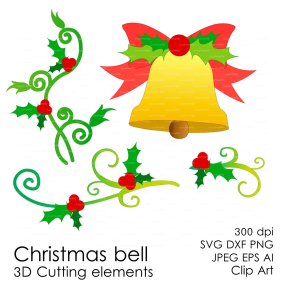 Download Items similar to Sale 50% Christmas Bell svg, dxf, jpg, ai ...