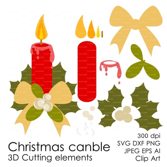 Items similar to Sale 50% Christmas Candle svg, dxf, jpg ...