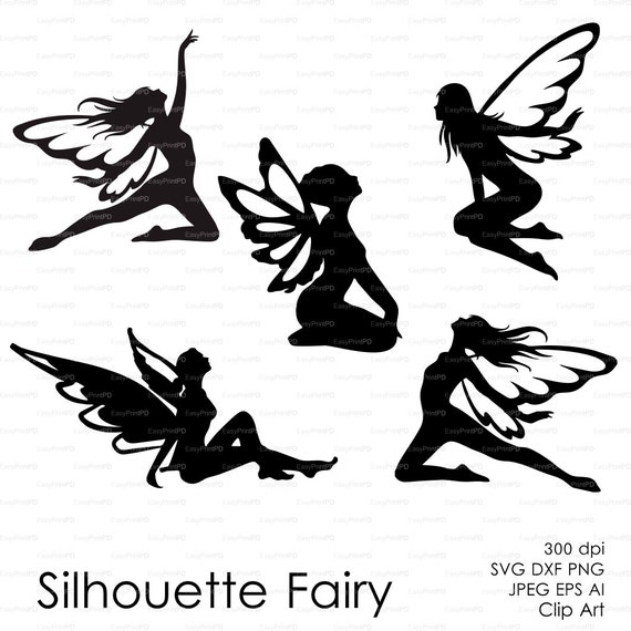 Download Fairy Butterflies Silhouette eps svg dxf ai png Vector