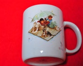 NORMAN ROCKWELL Coffee Cup Fisherman's paradise 1987