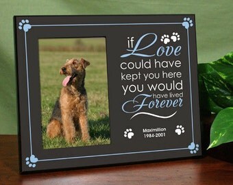 Personalized Pet Memorial Printed Frame - blue or pink design