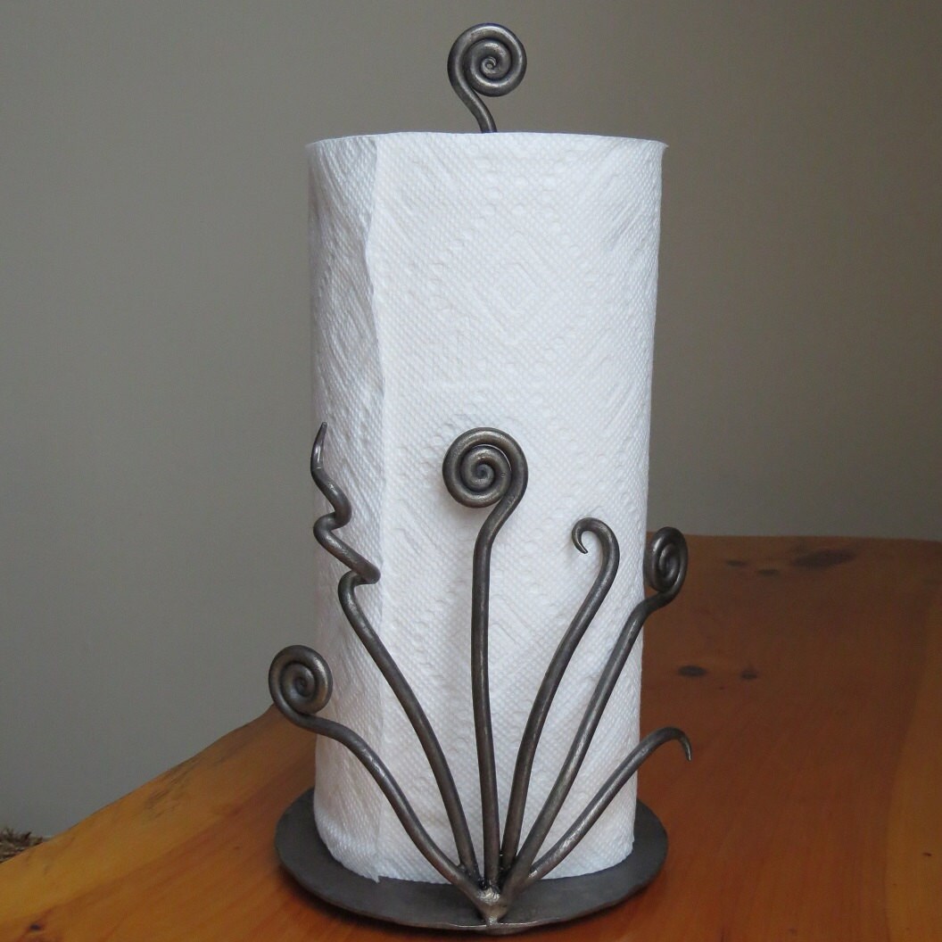 Hand Paper Towel Holder FiddleHead by AdirondackBlacksmith
