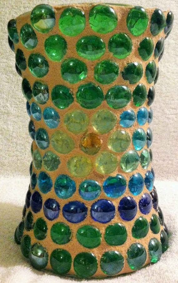 Colorful Floral Glass Gem Vase