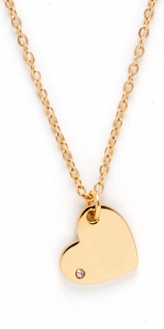 Items similar to 14K Gold Dipped Hanging Heart Necklace with Real ...