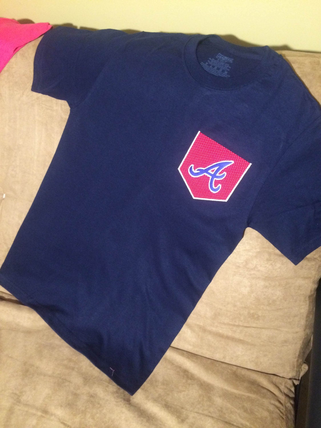Atlanta Braves Navy Pocket T-Shirt Pocket Tee MLB shirt
