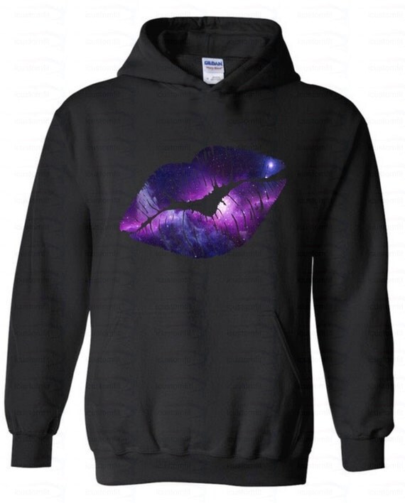Galaxy Lipstick Hooded Sweatshirt Lips Lipstick Lipstick Stain