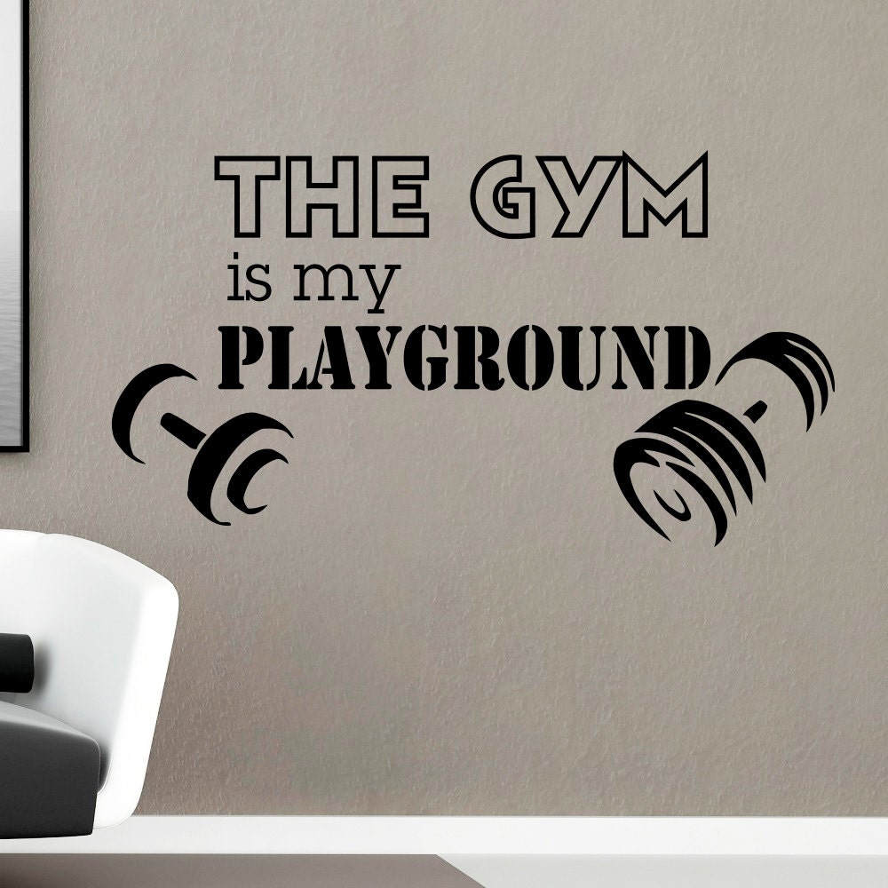 Gym Wall Decal Sayings Vinyl Lettering The Gym Is by FabWallDecals