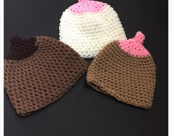 Breastfeeding boob nipple baby hat beanie preemie 0-3 3-6