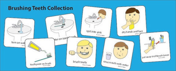 Brushing Teeth Set of Picture Cards