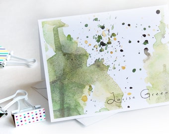 Personalized Stationery Set Custom Stationary Personalised Stationery Note Cards Blank Notecards Watercolour cards Watercolor Stationery