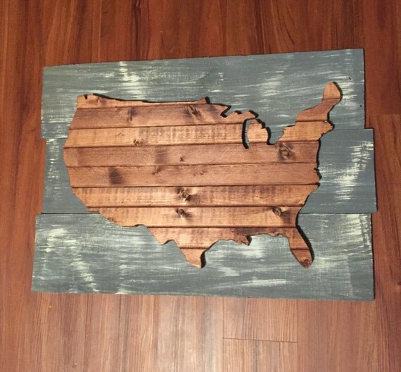 Items similar to Rustic United States Map Wall Art on Etsy